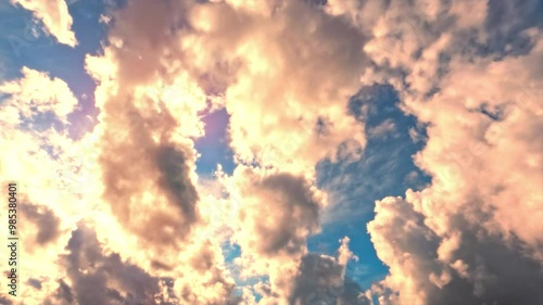 timelapse clip - gold sunrise scene with light clouds - loop video