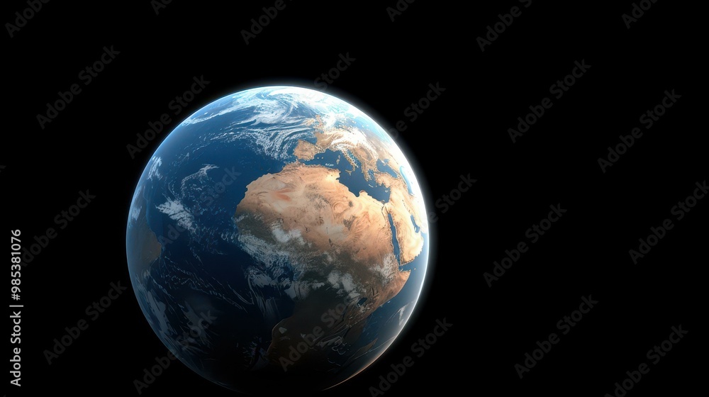 A stunning view of Earth from space, showcasing its vibrant colors and unique features against a black backdrop. A stunning view of Earth from space, showcasing its vibrant colors and unique features against a black backdrop.
