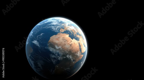 A stunning view of Earth from space, showcasing its vibrant colors and unique features against a black backdrop.