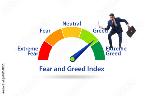 Fear and greed investor behaviour concept
