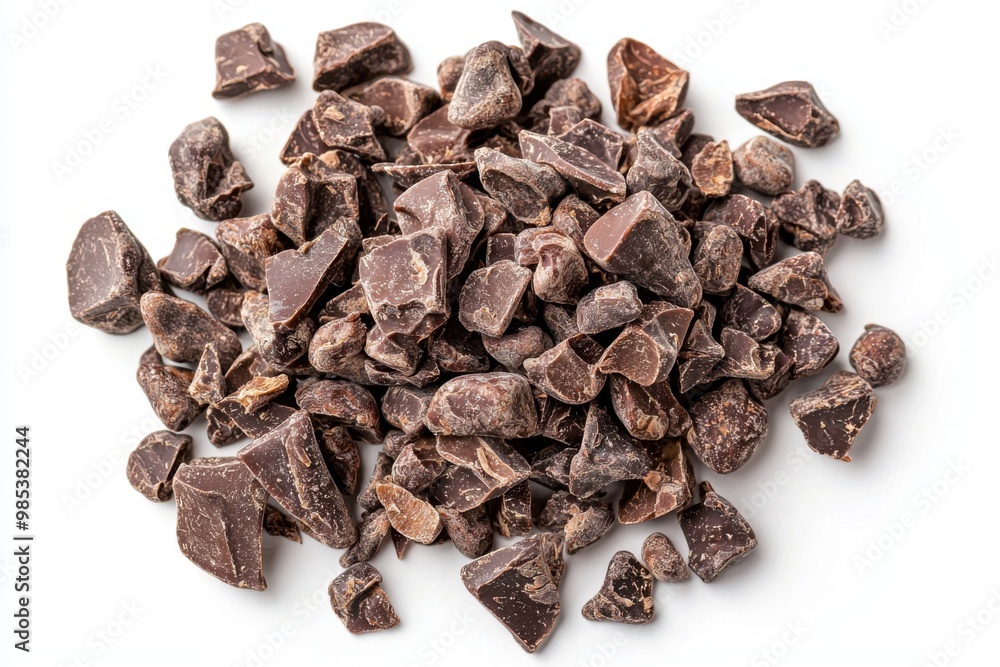 Chocolate Chunks on White Background. Chocolate Chunks on White Background.