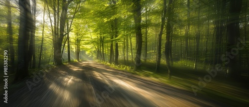 Serene Path Through Lush Green Forest Landscape