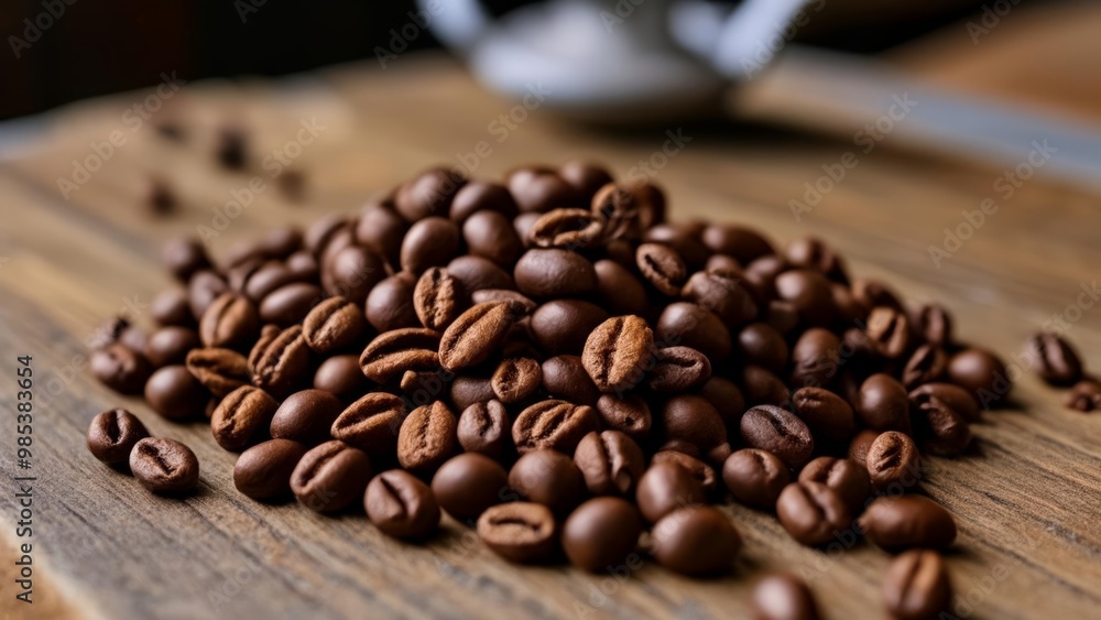 Fototapeta premium Freshly roasted coffee beans ready to brew