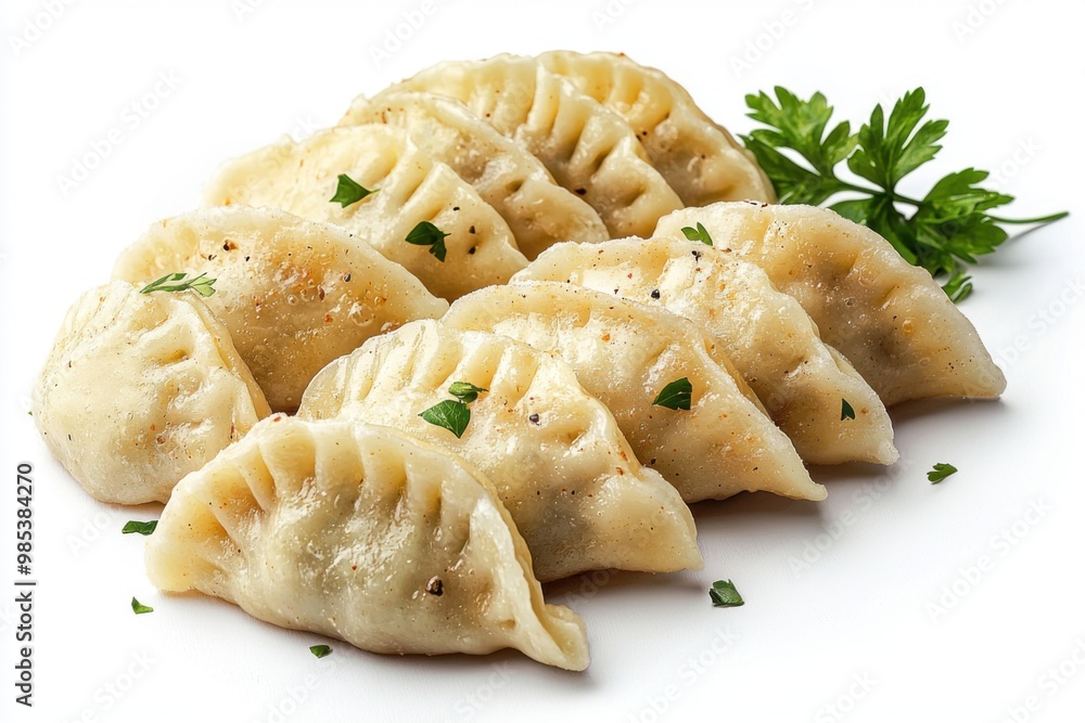 Delicious Dumplings with Parsley. Delicious Dumplings with Parsley.