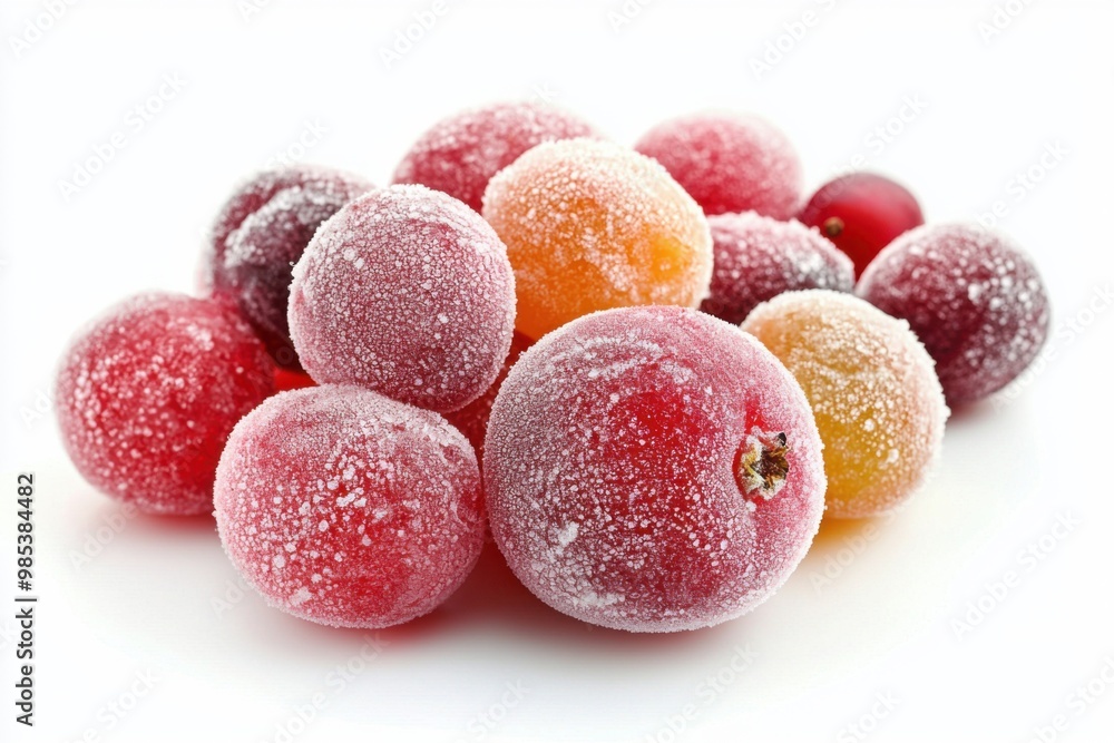 Frozen Grapes on White Background. Frozen Grapes on White Background.