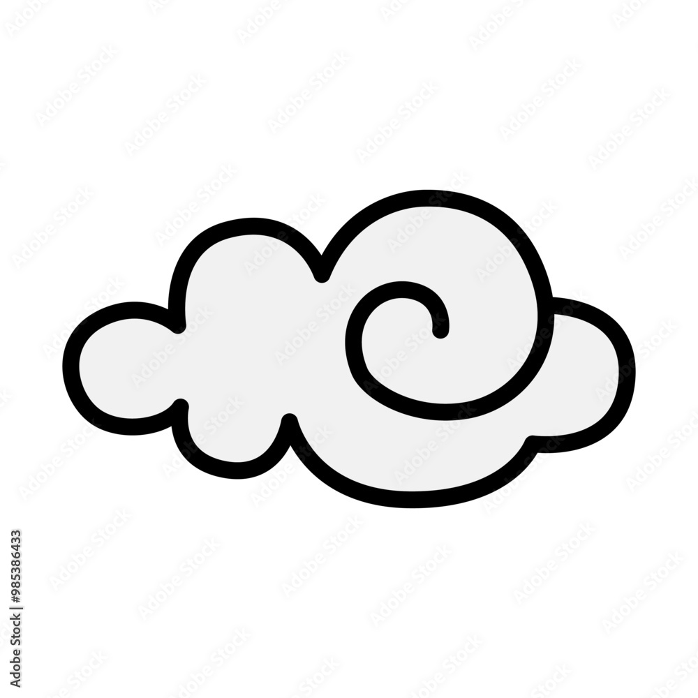 Cloud curl, fantasy cloud, oriental cloud, chinese cloud icon Cloud curl, fantasy cloud, oriental cloud, chinese cloud icon