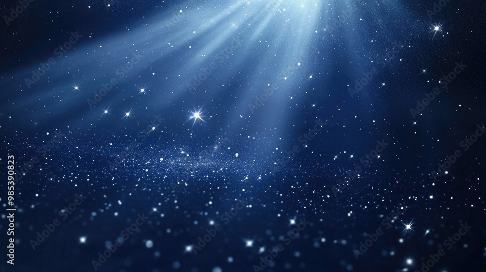 Elegant tiny stars shining in the sky, scattered gracefully against a dynamic, realistic background of deep blue hues and soft moonlight Elegant tiny stars shining in the sky, scattered gracefully against a dynamic, realistic background of deep blue hues and soft moonlight