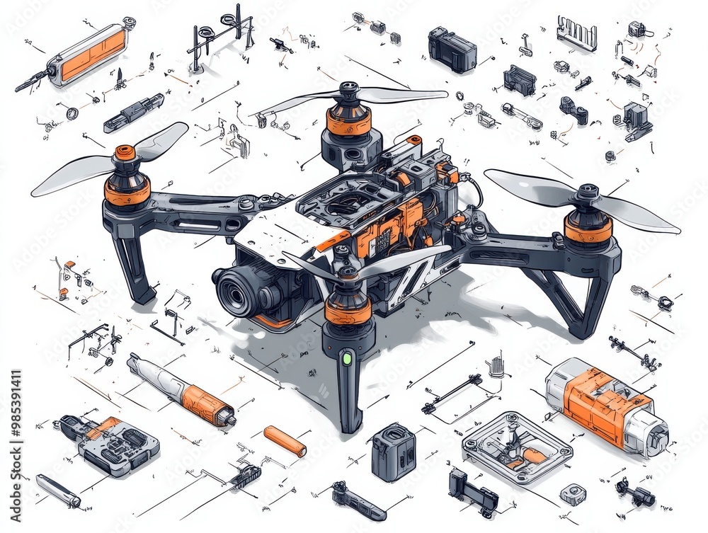 Drone Design Sketch Drone Design Sketch