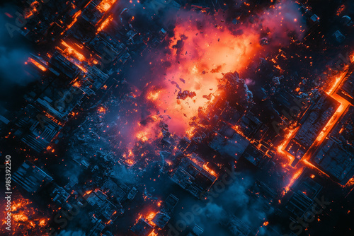 Burning Cityscape by fiery chaos