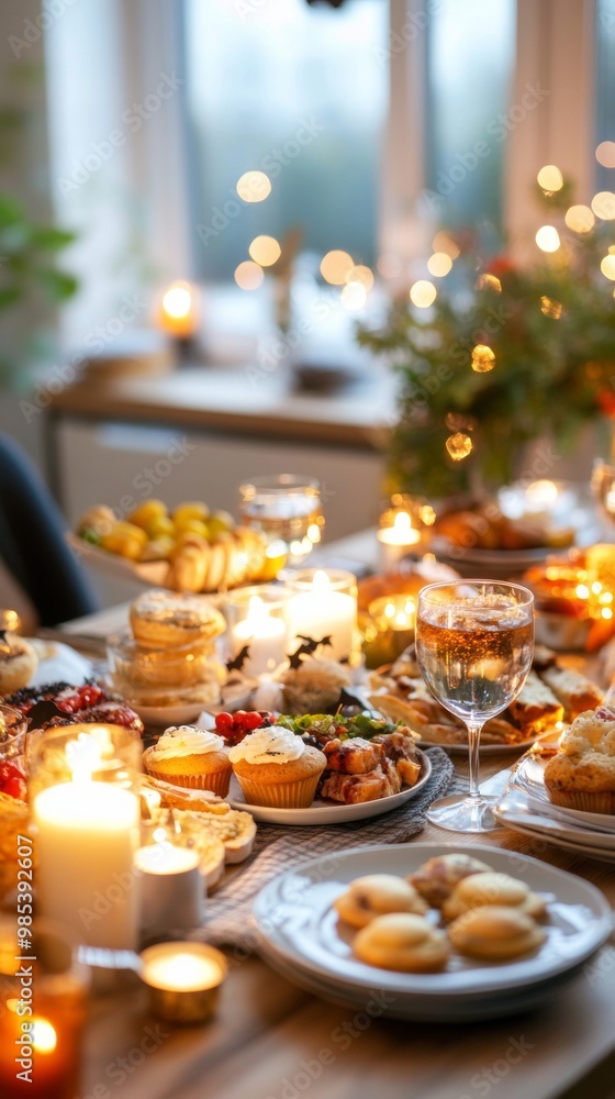 A cozy Halloween dinner table filled with eerie treats like ghost cupcakes bat-shaped appetizers A cozy Halloween dinner table filled with eerie treats like ghost cupcakes bat-shaped appetizers