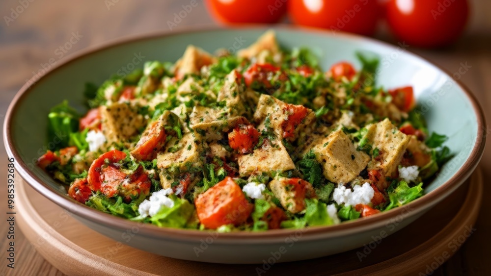 Fresh and vibrant salad ready to be savored Fresh and vibrant salad ready to be savored