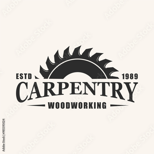 carpentry vintage art design logo vector illustration.