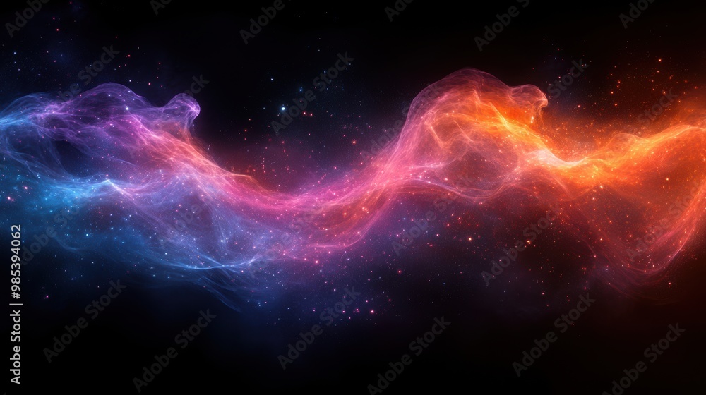 Abstract Colorful Sound Wave Blur on Black Background Abstract Colorful Sound Wave Blur on Black Background