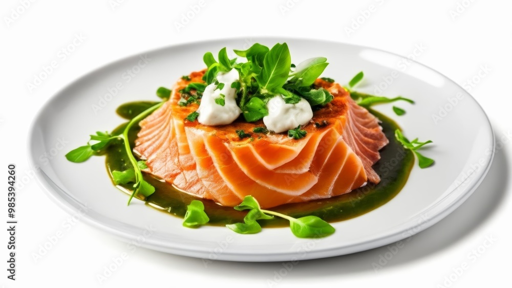 Deliciously prepared salmon with a twist of freshness Deliciously prepared salmon with a twist of freshness