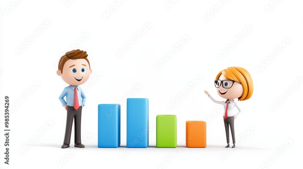 Business Characters Presenting Data Insights Business Characters Presenting Data Insights