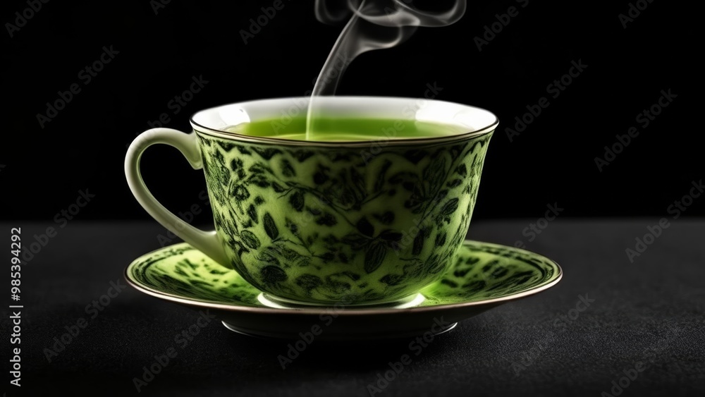A moment of tranquility with a warm cup of tea A moment of tranquility with a warm cup of tea