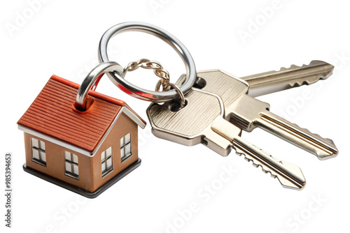 keys with house isolated on a white background