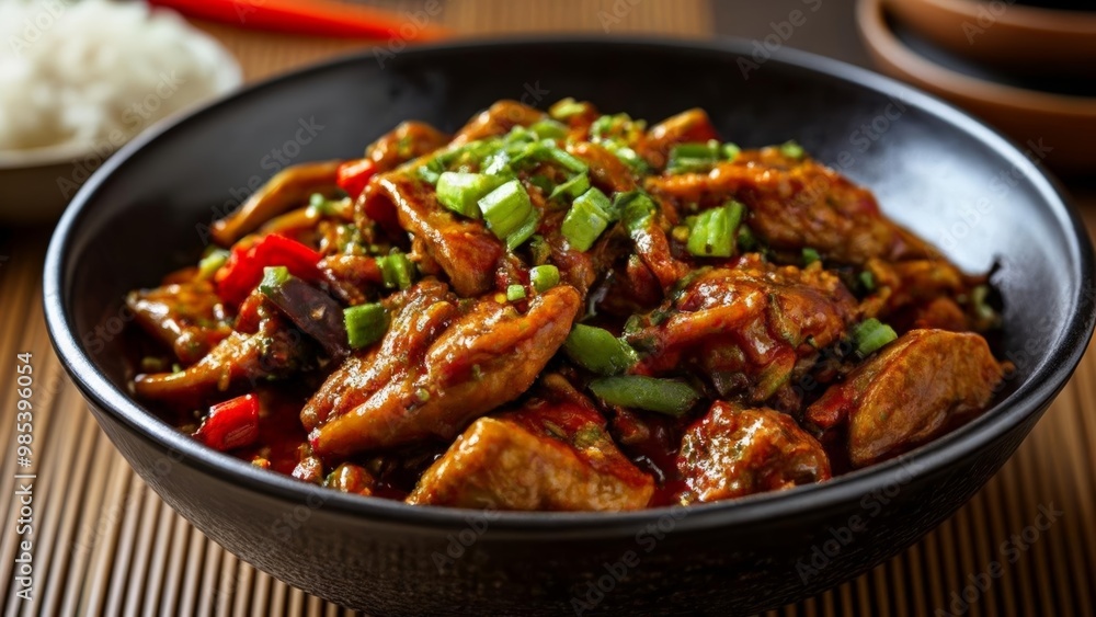 Delicious Asian stirfry with beef peppers and onions Delicious Asian stirfry with beef peppers and onions