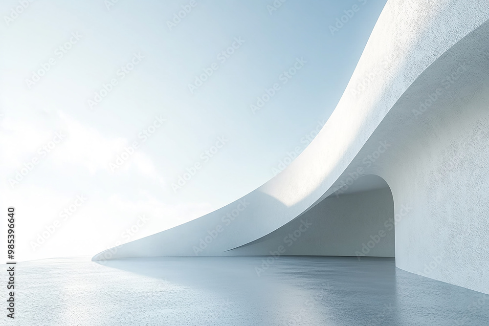 Abstract 3D rendering minimalist style architectural space scene Abstract 3D rendering minimalist style architectural space scene