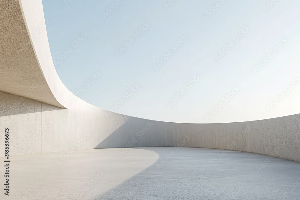 Abstract 3D rendering minimalist style architectural space scene Abstract 3D rendering minimalist style architectural space scene