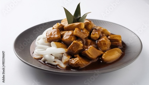 Malaysian Food, Rojak on white background isolated.