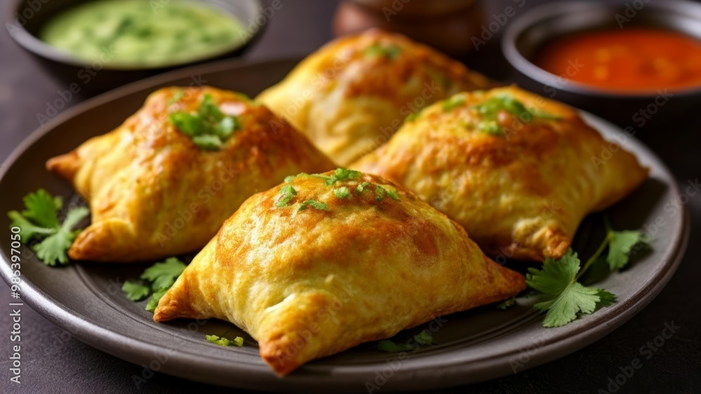 Delicious goldenbrown empanadas ready to be savored Delicious goldenbrown empanadas ready to be savored