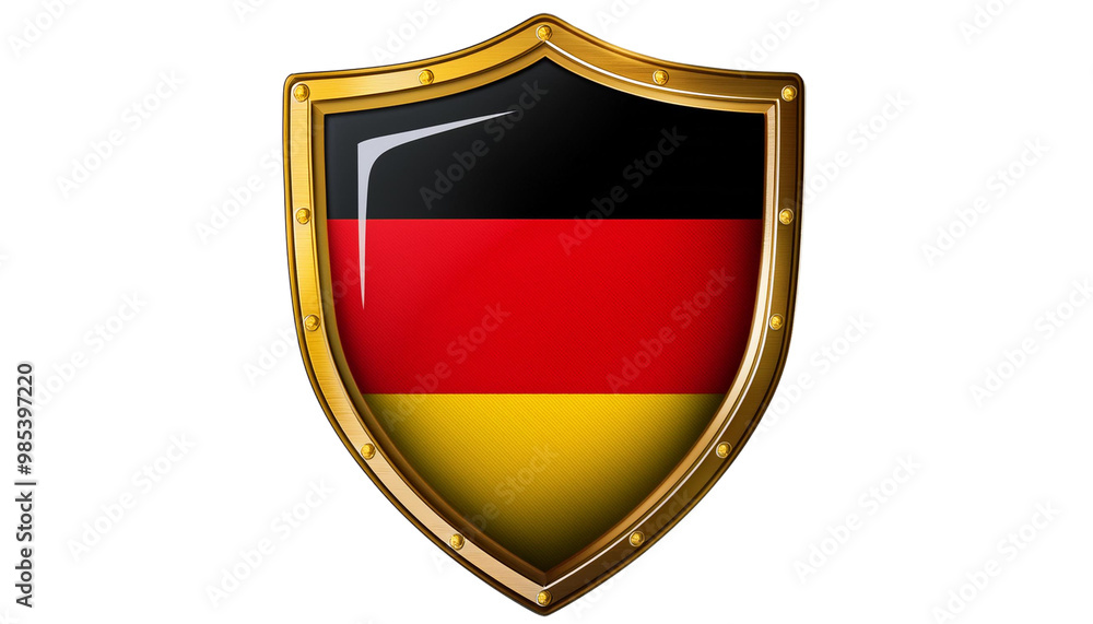 Germany flag shield isolated on white background Germany flag shield isolated on white background