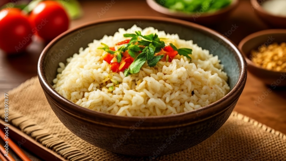 Deliciously seasoned rice ready to be savored Deliciously seasoned rice ready to be savored