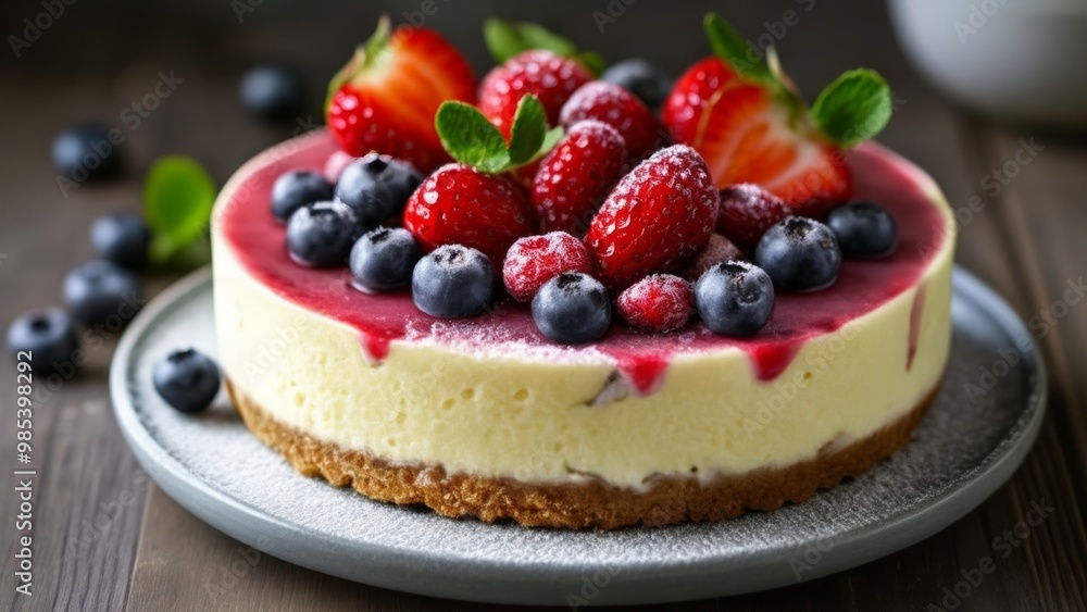 Deliciously fruity dessert ready to be savored Deliciously fruity dessert ready to be savored