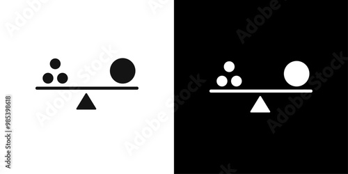 balancing icon Flat vector set outline