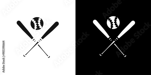 baseball sports icon Flat vector set outline