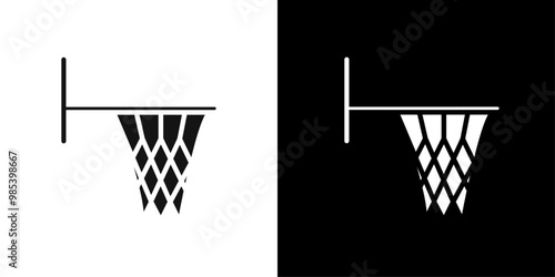 Basketball Hoop icon Flat vector set outline