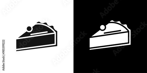 Cheesecake icon Flat vector set outline