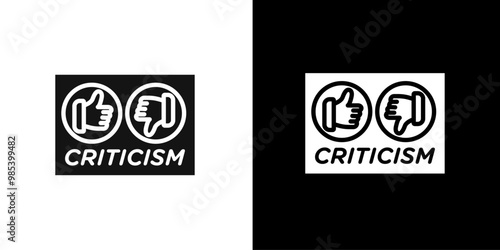 Criticism icon Flat vector set outline