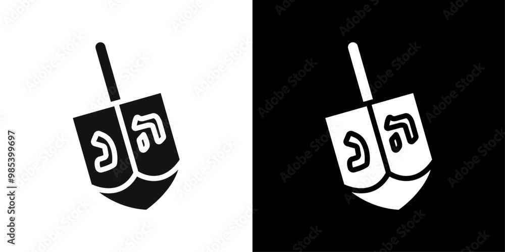 dreidel icon Flat vector set outline dreidel icon Flat vector set outline