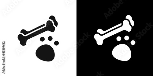 Dog bone icon Flat vector set outline