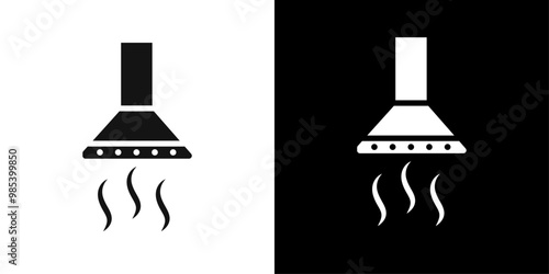 Extractor Hood icon Flat vector set outline