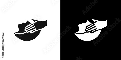 face massage icon Flat vector set outline