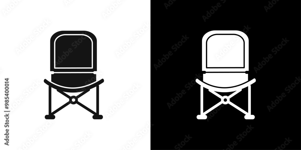 folding chair icon Flat vector set outline folding chair icon Flat vector set outline
