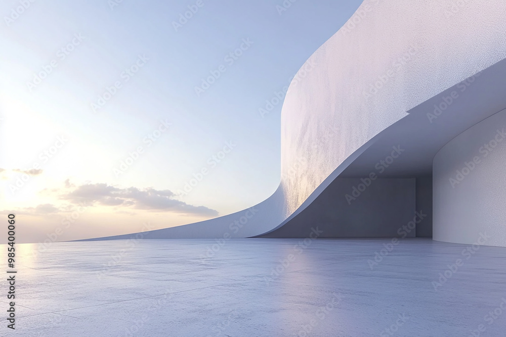 Abstract 3D rendering minimalist style architectural space scene Abstract 3D rendering minimalist style architectural space scene