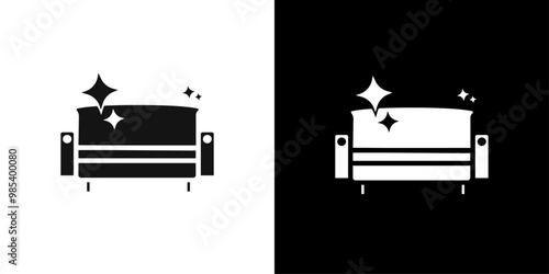 Furniture dry cleaning icon Flat vector set outline