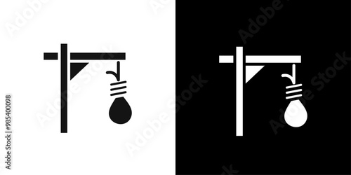 gallows icon Flat vector set outline