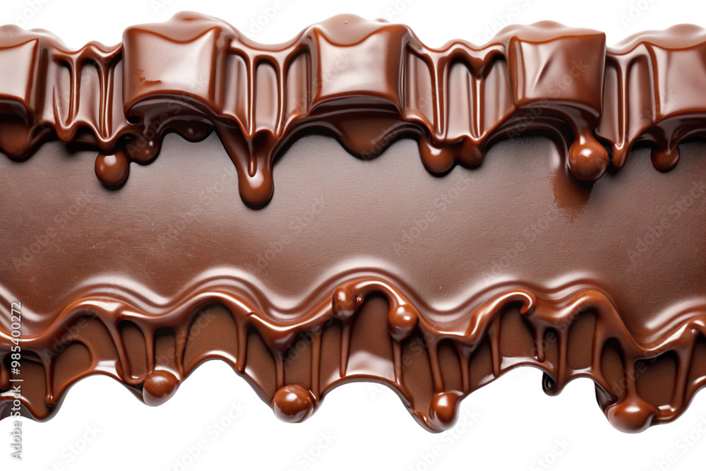 melted chocolate surface isolated on a white background melted chocolate surface isolated on a white background