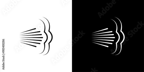 gust icon Flat vector set outline