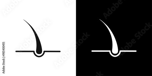 Hair Split Ends icon Flat vector set outline