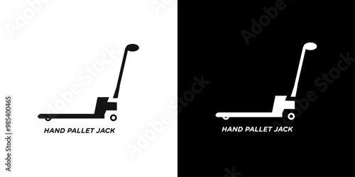 Hand pallet jack icon Flat vector set outline