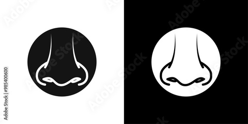 Human nose icon Flat vector set outline