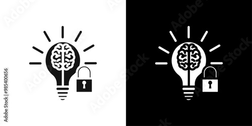 Intellectual property and copyright icon Flat vector set outline