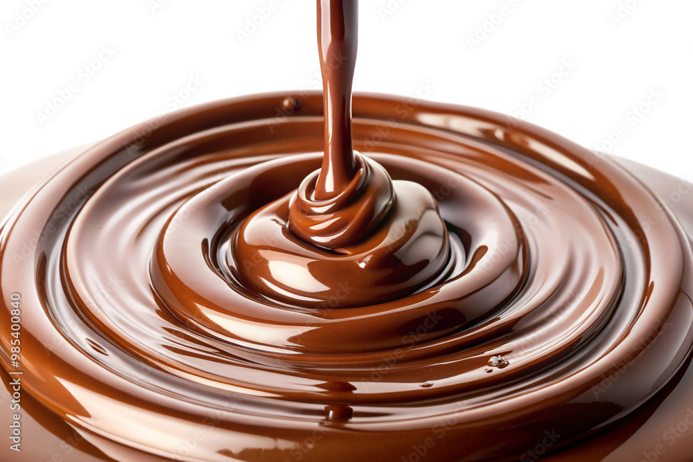 melted chocolate surface isolated on a white background melted chocolate surface isolated on a white background
