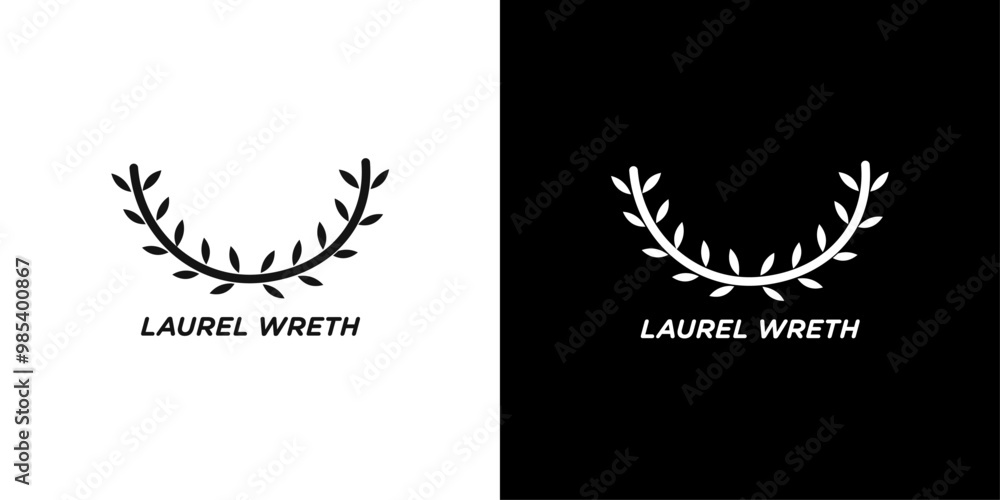 laurel wreath icon Flat vector set outline laurel wreath icon Flat vector set outline